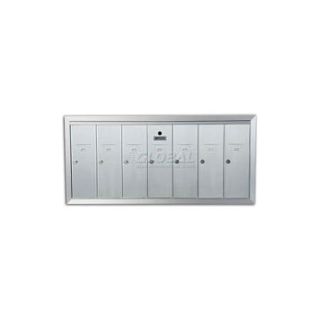 Florence Mfg Co Recessed Vertical 1250 Series, 7 Door Mailbox, Anodized Aluminum 1250-7HA